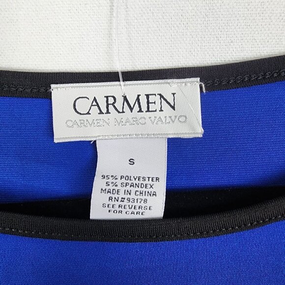 NWT‎ Carmen Marc Valvo Cobalt Blue Blouse S - Picture 4 of 4